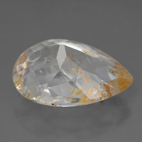 Rutile Topaz Gemstone in 16.6 x 13 mm Size for Sale, Rutile Topaz Stone in Golden Color
