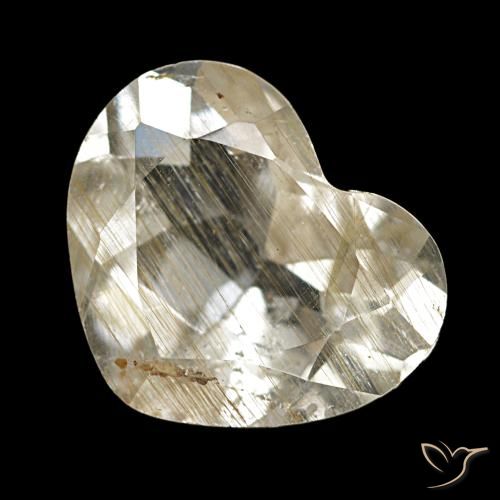 3.56 ct Golden Rutile Topaz Stone, Natural Rutile Topaz in Heart Facet Shape for Sale