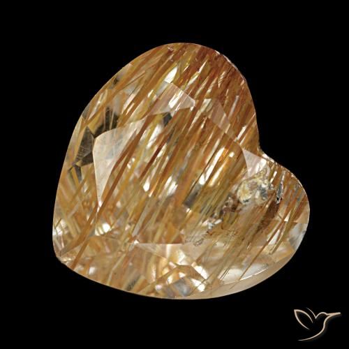 4.29Ct Warm Brown Rutile Topaz, Heart, Transparent