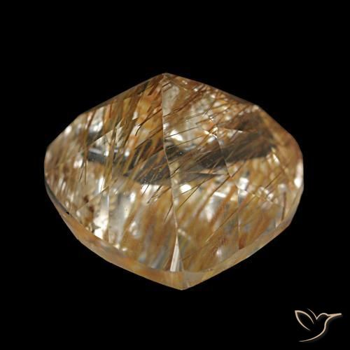 Rutile Topaz Gemstone in 9.6 x 9.4 mm Size for Sale, Rutile Topaz Stone in Warm Brown Color