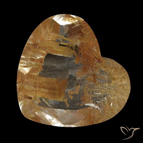 5.62Ct Warm Brown Rutile Topaz, Heart, Transparent