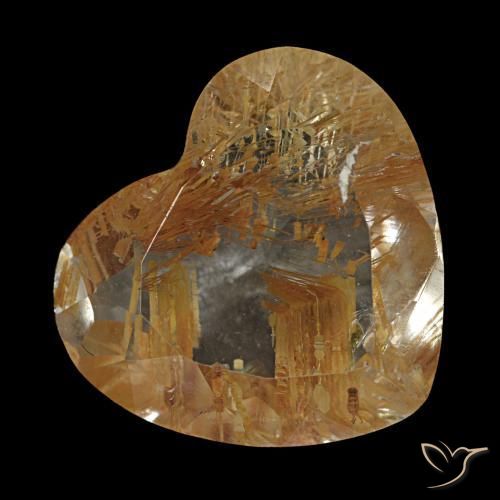 5.62 ct Brown Rutile Topaz Stone, Natural Rutile Topaz in Heart Facet Shape for Sale