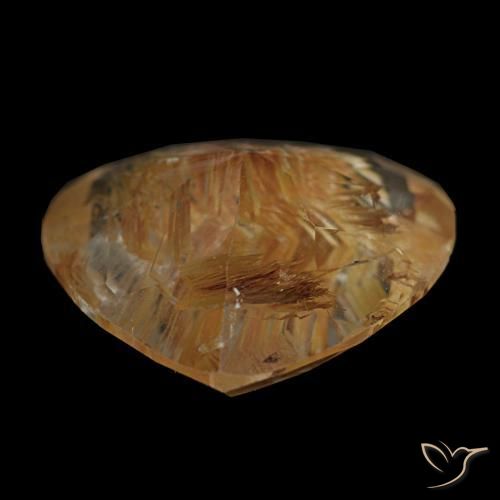 Rutile Topaz Gemstone in 12.3 x 11.1 mm Size for Sale, Rutile Topaz Stone in Warm Brown Color
