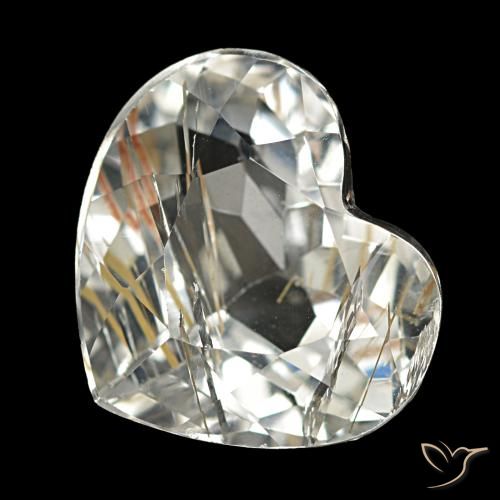 4.38Ct Very Light Golden-Brown Rutile Topaz, Heart, Transparent