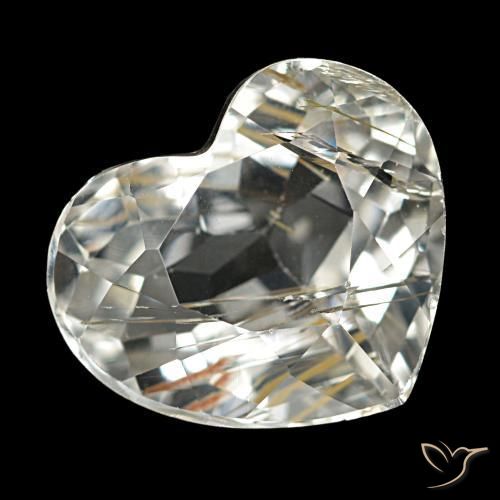 4.38 ct Golden Rutile Topaz Stone, Natural Rutile Topaz in Heart Facet Shape for Sale