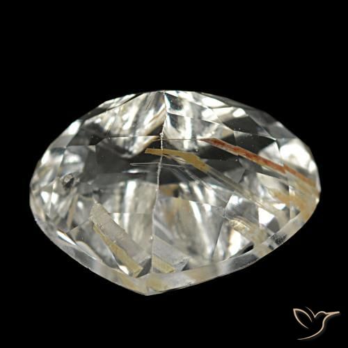 Rutile Topaz Gemstone in 10.6 x 9 mm Size for Sale, Rutile Topaz Stone in Very Light Golden-Brown Color