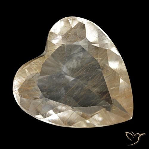 3.23 ct Yellow Rutile Topaz Stone, Natural Rutile Topaz in Heart Facet Shape for Sale
