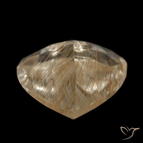 Rutile Topaz Gemstone in 9.9 x 9.4 mm Size for Sale, Rutile Topaz Stone in Very Light Golden-Brown Color