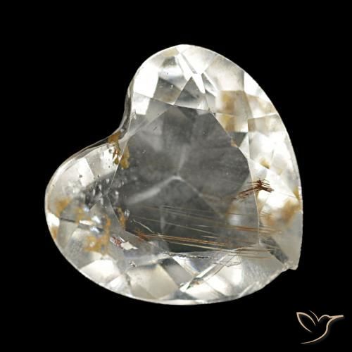 2.55 ct Yellow Rutile Topaz Gemstone, Rutile Topaz Gem in Heart Facet Shape for Sale.
