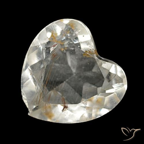 2.55 ct Yellow Rutile Topaz Stone, Natural Rutile Topaz in Heart Facet Shape for Sale
