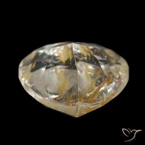 Rutile Topaz Gemstone in 8.7 x 8.3 mm Size for Sale, Rutile Topaz Stone in Very Light Golden-Brown Color