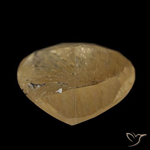 Rutile Topaz Gemstone in 9.8 x 9 mm Size for Sale, Rutile Topaz Stone in Very Light Golden-Brown Color