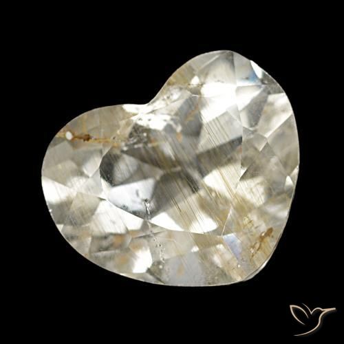 2.50 ct Yellow Rutile Topaz Stone, Natural Rutile Topaz in Heart Facet Shape for Sale