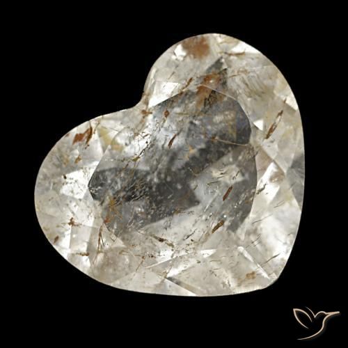 4.37 ct Golden Rutile Topaz Stone, Natural Rutile Topaz in Heart Facet Shape for Sale