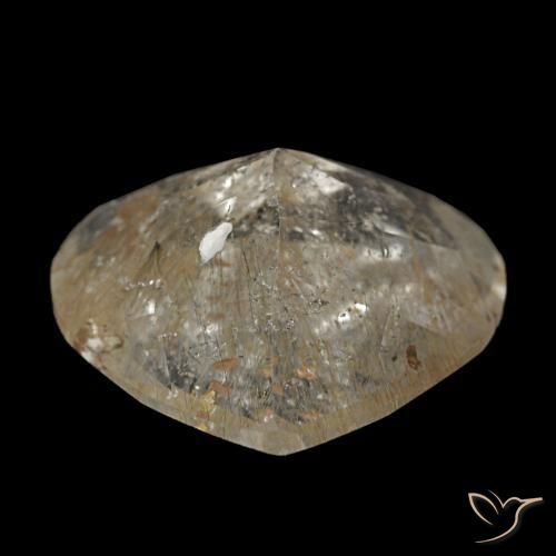 Rutile Topaz Gemstone in 11.6 x 10 mm Size for Sale, Rutile Topaz Stone in Very Light Golden-Brown Color