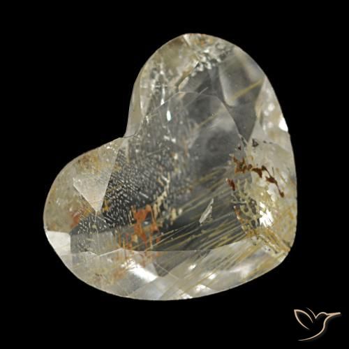 1.64 ct Golden Rutile Topaz Stone, Natural Rutile Topaz in Heart Facet Shape for Sale