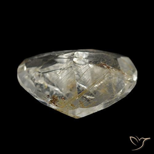 Rutile Topaz Gemstone in 9 x 7 mm (calibrated) Size for Sale, Rutile Topaz Stone in Very Light Golden-Brown Color