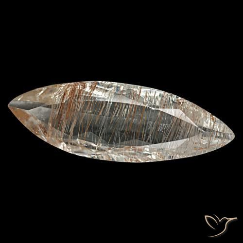 2.60 ct Golden Rutile Topaz Stone, Natural Rutile Topaz in Marquise Facet Shape for Sale