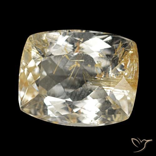 3.70 ct Golden Rutile Topaz Stone, Natural Rutile Topaz in Cushion-Cut Shape for Sale