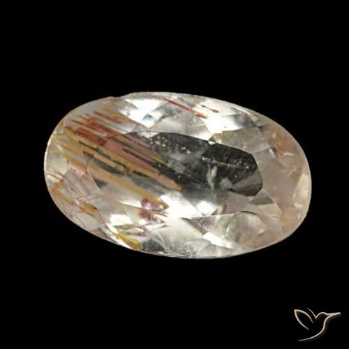 1.83 ct Brown Rutile Topaz Stone, Natural Rutile Topaz in Oval Facet Shape for Sale