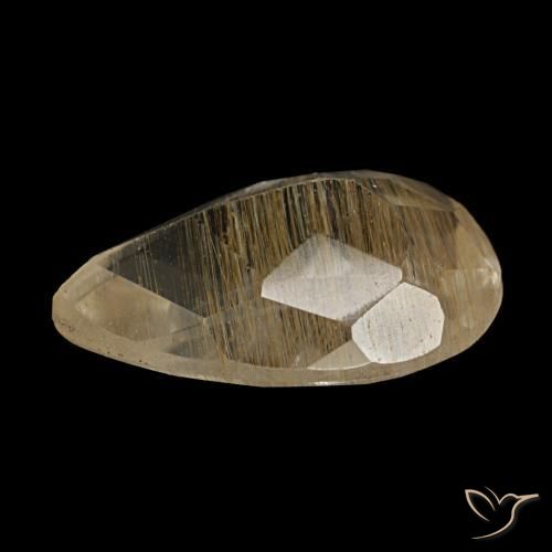 Rutile Topaz Gemstone in 8.7 x 5.7 mm Size for Sale, Rutile Topaz Stone in Very Light Golden-Brown Color