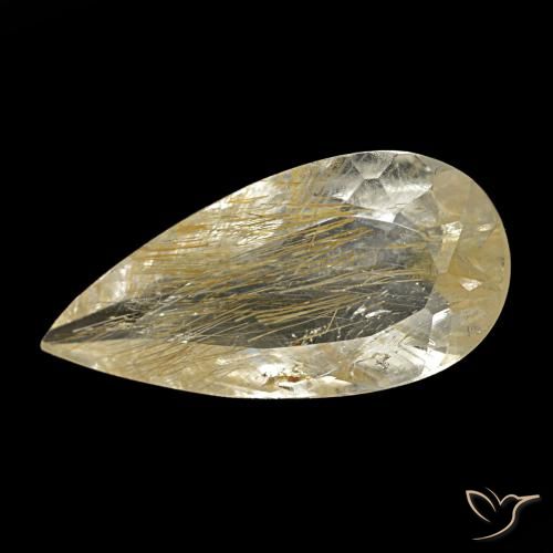 1.75ct Yellow Rutile Topaz, Pear Shape, Transparent