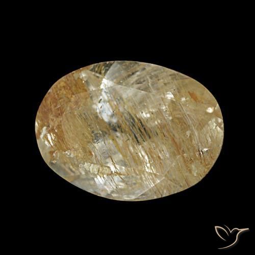 1.95 ct Golden Rutile Topaz Stone, Natural Rutile Topaz in Oval Facet Shape for Sale
