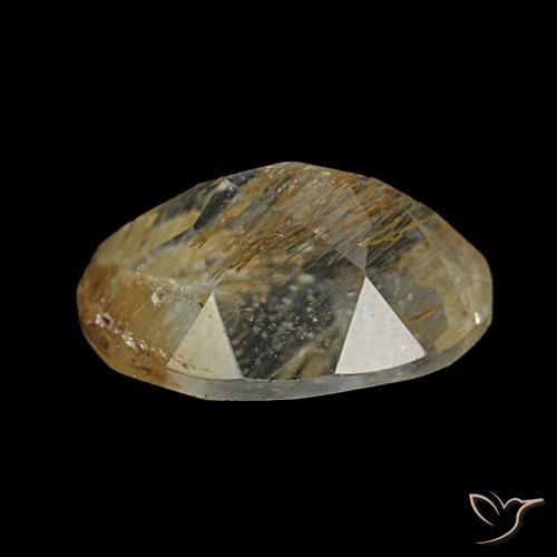 Rutile Topaz Gemstone in 8.9 x 6.6 mm Size for Sale, Rutile Topaz Stone in Very Light Golden-Brown Color