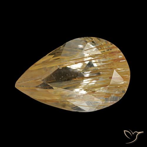 1.23ct Yellow Rutile Topaz, Pear Shape, Transparent
