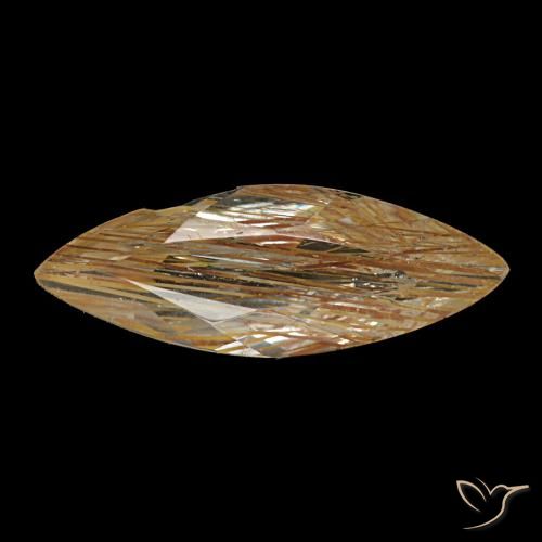1.20 ct Brown Rutile Topaz Gemstone, Rutile Topaz Gem in Marquise Facet Shape for Sale.