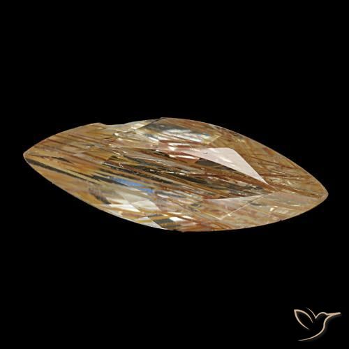 1.20 ct Brown Rutile Topaz Stone, Natural Rutile Topaz in Marquise Facet Shape for Sale