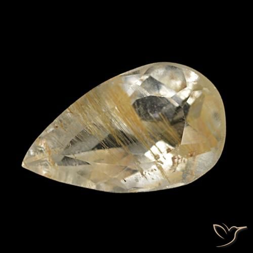 1.25ct Yellow Rutile Topaz, Pear Shape, Transparent