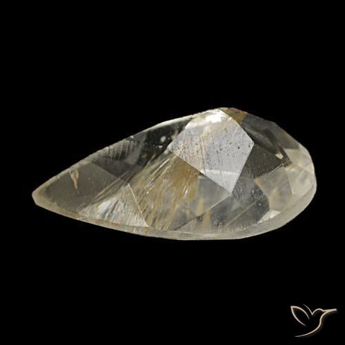 Rutile Topaz Gemstone in 9.1 x 5.5 mm Size for Sale, Rutile Topaz Stone in Very Light Golden-Brown Color