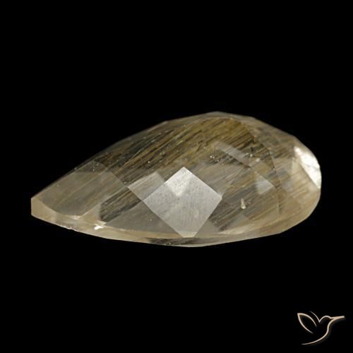 Rutile Topaz Gemstone in 12 x 8 mm (calibrated) Size for Sale, Rutile Topaz Stone in Very Light Golden-Brown Color