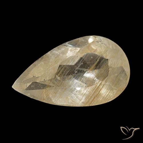3.19ct Yellow Rutile Topaz, Pear Shape, Transparent