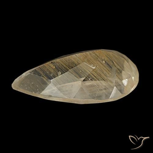 Rutile Topaz Gemstone in 12.4 x 7.3 mm Size for Sale, Rutile Topaz Stone in Golden-Yellow Color