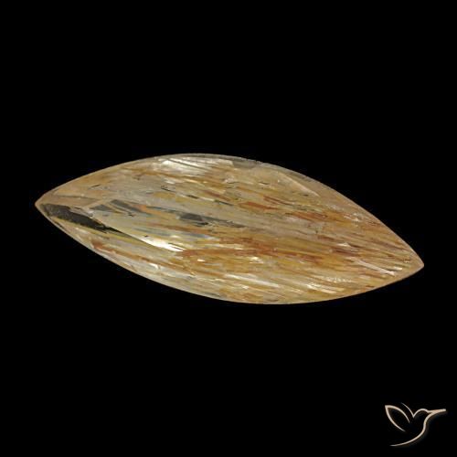 1.45 ct Yellow Rutile Topaz Stone, Natural Rutile Topaz in Marquise Facet Shape for Sale