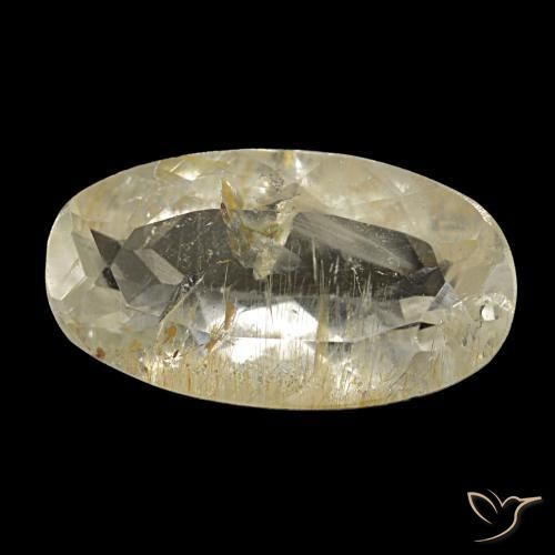 2.98 ct Yellow Rutile Topaz Stone, Natural Rutile Topaz in Oval Facet Shape for Sale