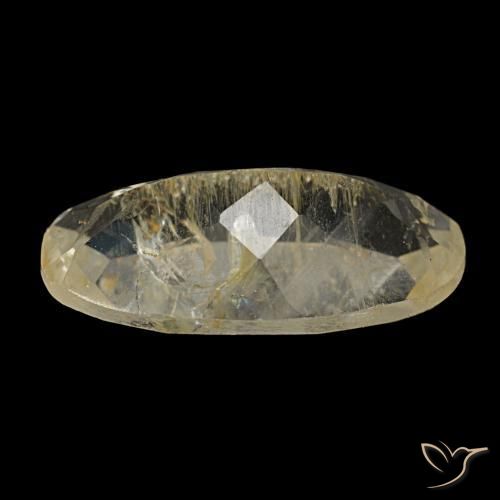 Rutile Topaz Gemstone in 12.3 x 6.8 mm Size for Sale, Rutile Topaz Stone in Earthy Yellow Color