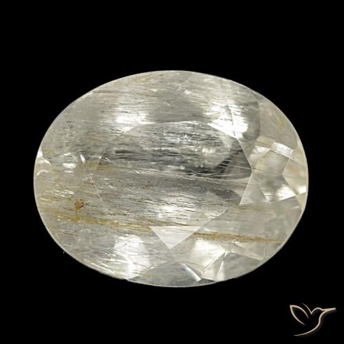 4.00 ct Yellow Rutile Topaz Gemstone, Rutile Topaz Gem in Oval Facet Shape for Sale.