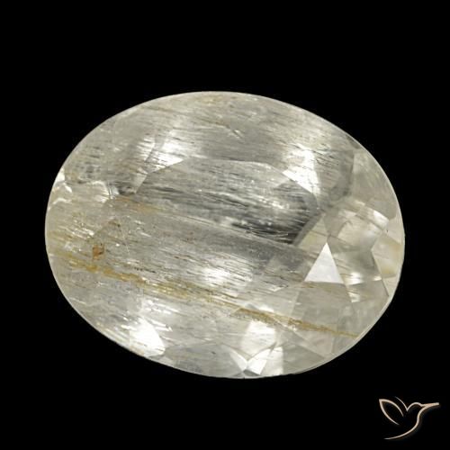 4.00 ct Yellow Rutile Topaz Stone, Natural Rutile Topaz in Oval Facet Shape for Sale