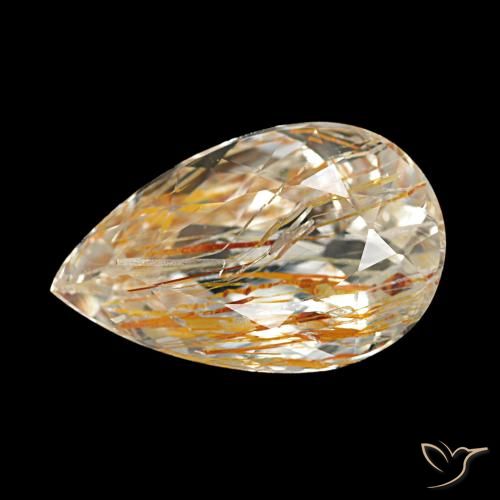 4.05ct Light Tawny Brown Rutile Topaz, Pear Shape, Transparent