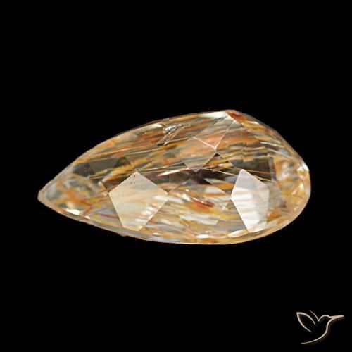 Rutile Topaz Gemstone in 13.1 x 8.2 mm Size for Sale, Rutile Topaz Stone in Light Tawny Brown Color