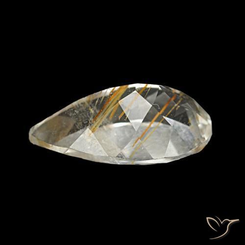 Rutile Topaz Gemstone in 12.1 x 7.5 mm Size for Sale, Rutile Topaz Stone in Medium Light-Brown Color