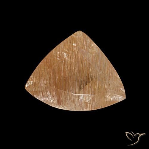 1.78 ct Golden Rutile Topaz Stone, Natural Rutile Topaz in Trillion Facet Shape for Sale