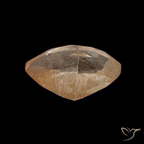 Rutile Topaz Gemstone in 9 x 7 mm (calibrated) Size for Sale, Rutile Topaz Stone in Orange-Golden Color