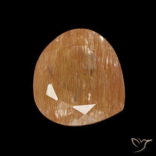 3.17 ct Brown Rutile Topaz Gemstone, Rutile Topaz Gem in Pear Facet Shape for Sale.