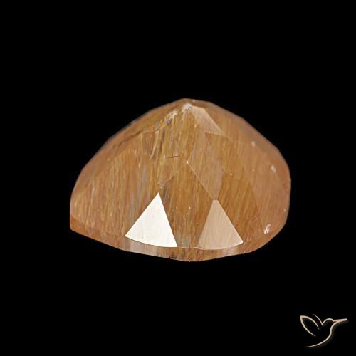 Rutile Topaz Gemstone in 9 x 9 mm (calibrated) Size for Sale, Rutile Topaz Stone in Medium Brown Color