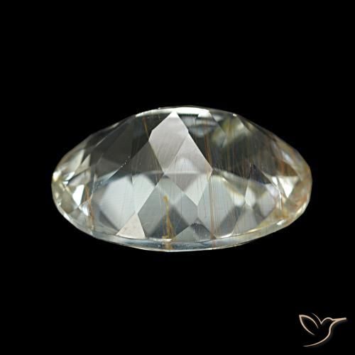Rutile Topaz Gemstone in 12.2 x 9.5 mm Size for Sale, Rutile Topaz Stone in Light Yellow Color