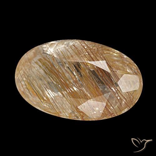 4.50 ct Brown Rutile Topaz Stone, Natural Rutile Topaz in Oval Facet Shape for Sale